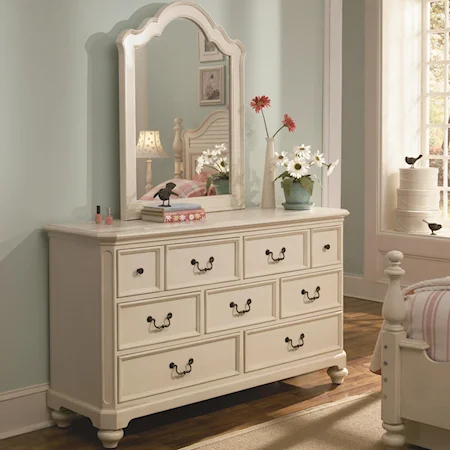 7 Drawer Dresser w/ Vertical Mirror